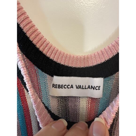 Rebecca Vallance NWT Metallic Stripe Knit Maxi Dress Size Medium - Picture 5 of 12